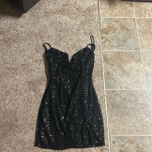 Windsor Black Sequin Mini Dress